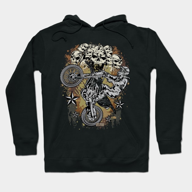 SKULL BIKER Hoodie by OffRoadStyles